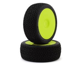 Picture of JConcepts Dirt Web 2 Pre-Mounted 1/8 Buggy Tires (2) (Yellow) (G2 - Medium)