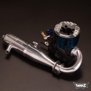 Picture of O.S. Speed B21 AD4 Adam Drake 4 Competition 3.5cc (.21) w/"Drake-In" Off-Road Nitro Engine Combo w/EFRA2089 TB02 Tuned Pipe