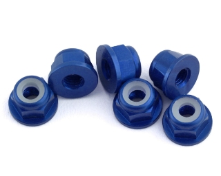 Picture of 1UP Racing 3mm Aluminum Flanged Locknuts (Dark Blue) (6)