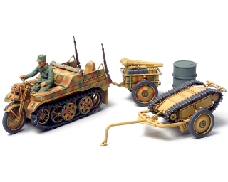 Picture of Tamiya 1/48 SdKfz 2 Kettenkrad Model Kit w/Cart & Goliath Demo Vehicle