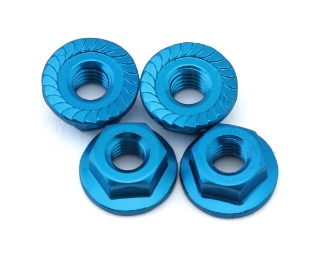 Picture of Tamiya 4mm Aluminum Serrated Wheel Nuts (Blue) (4)