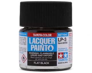 Picture of Tamiya LP-3 Flat Black Lacquer Paint (10ml)